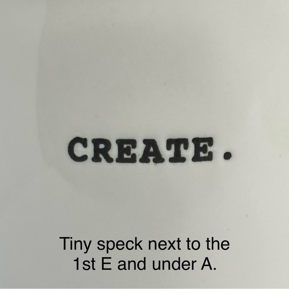 Rae Dunn CREATE Mug Coffee Tea White with Black Typewriter Letters NWT 2017 OG - Picture 3 of 12